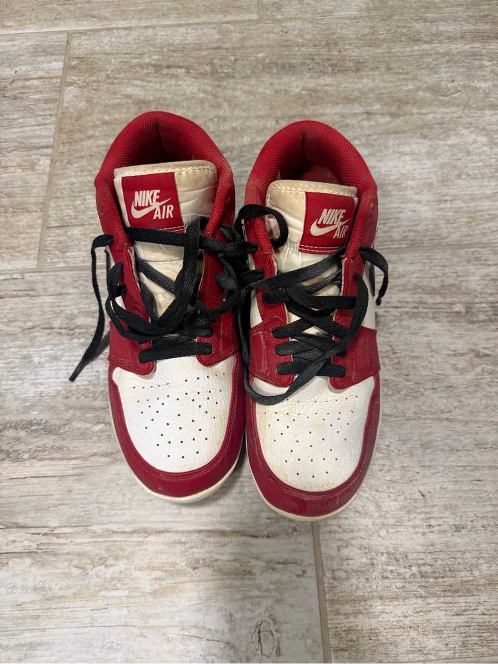 Nike Air Red and White Baseball Cleats